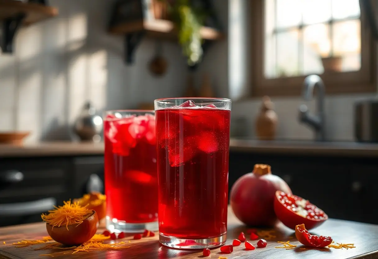 موکتیل انار زعفرانی